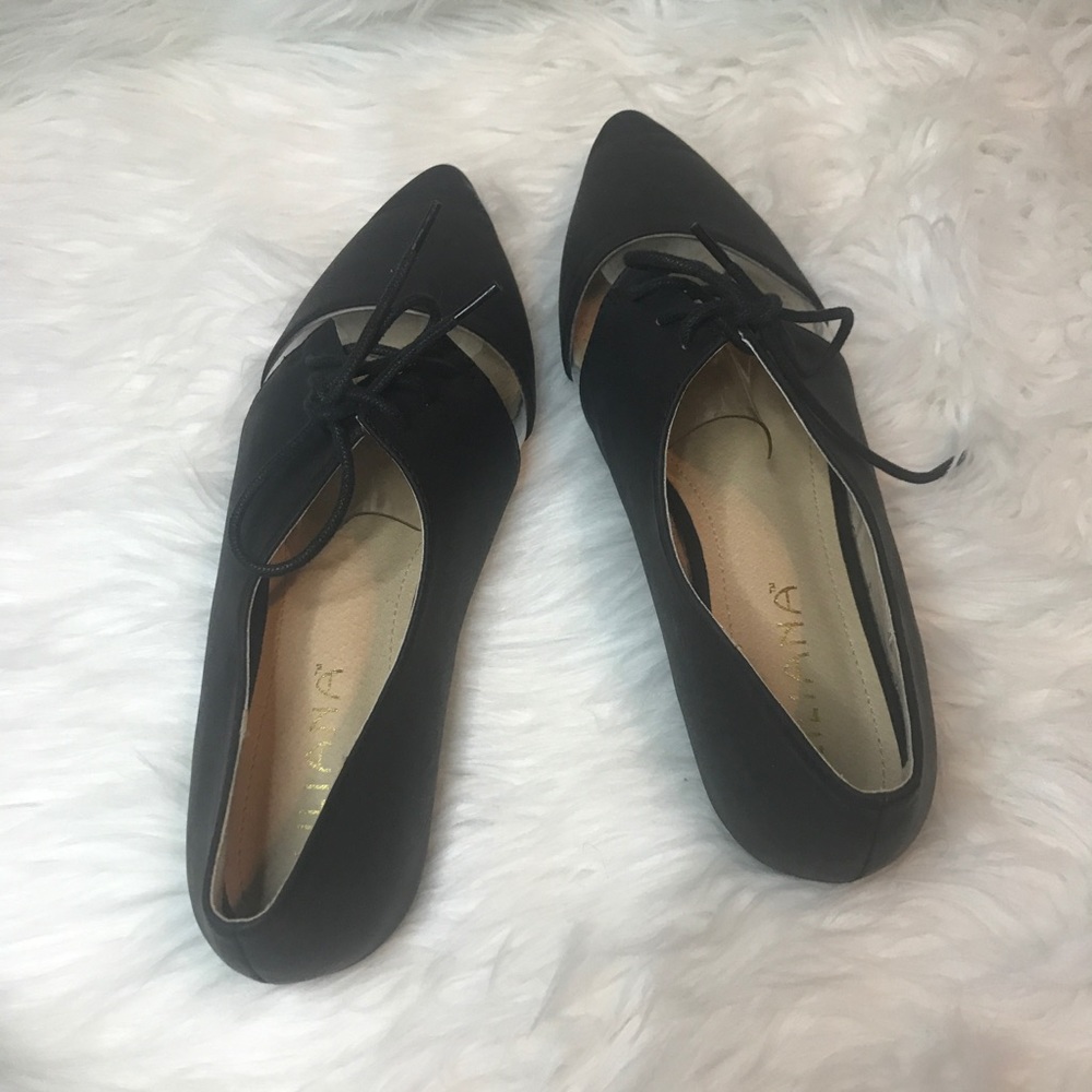 🎀Liliana Black& Transparent pointed Toe Flats - Picture 3 of 7